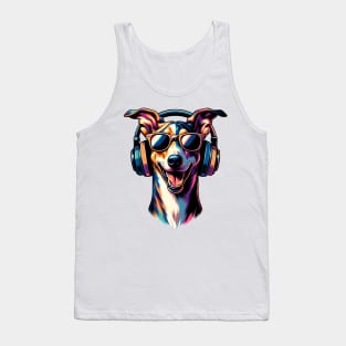 Ibizan Hound Smiling DJ with Vibrant Musical Flair Tank Top